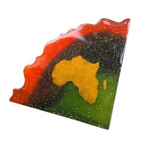Abstract Africa Resin Art Piece